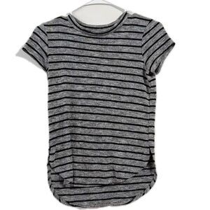 Love Fire Gray and‎ Black Striped Short Sleeve Tee